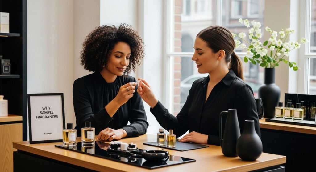 fragrance sampling real people